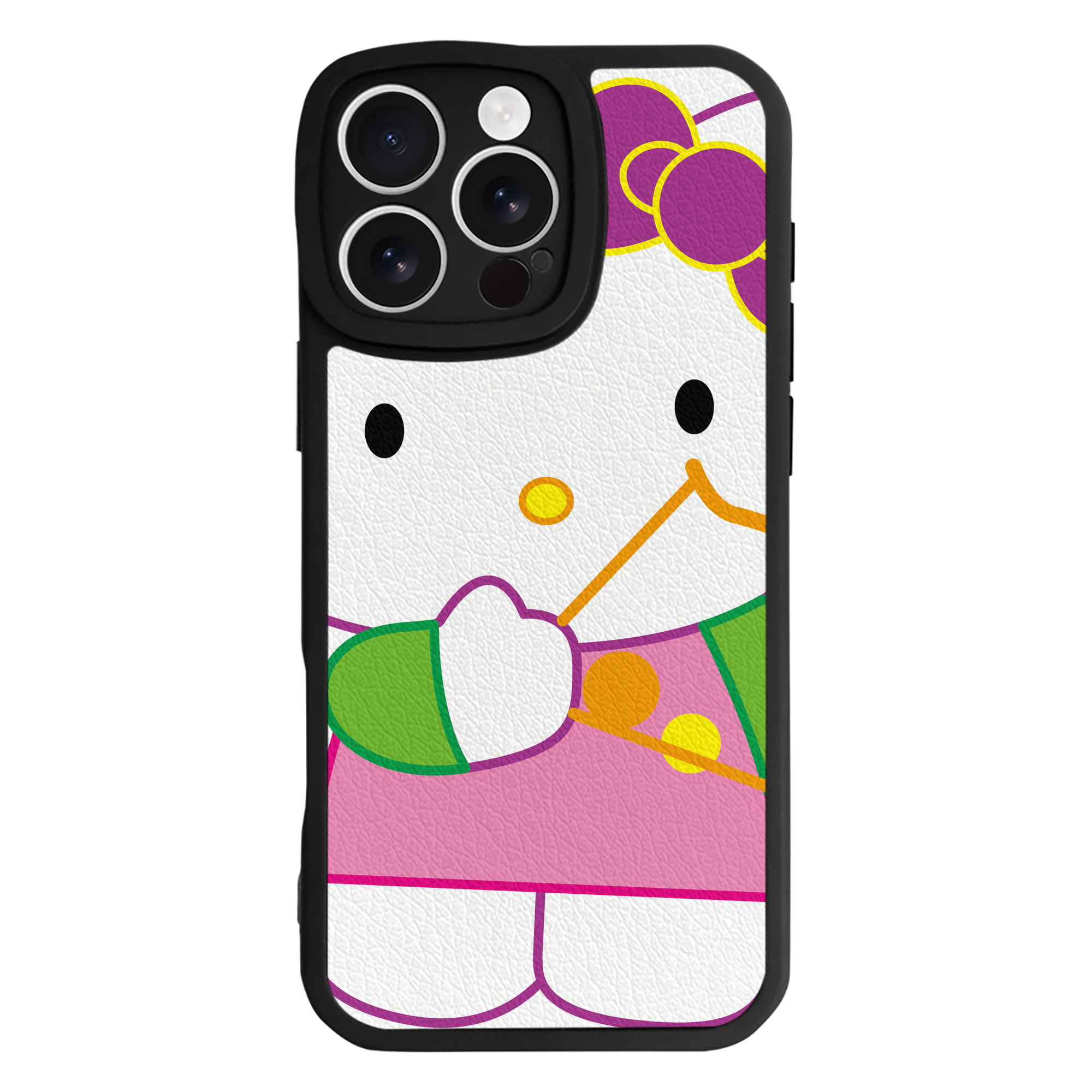 （画像用） Hello Kitty ハローキティ 【iPhone 16シリーズ対応】シリコンスマホケース（レザー調） 材質：シリコン